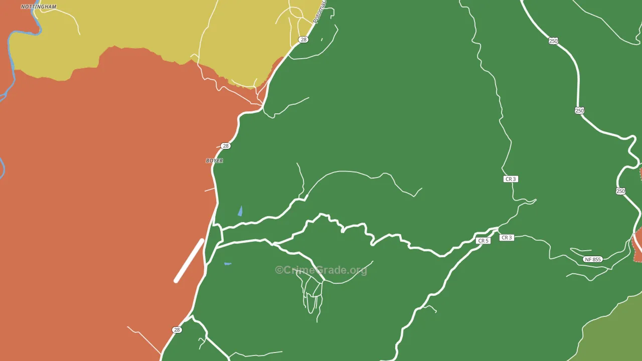 Boyer, WV Map of Assault Rates