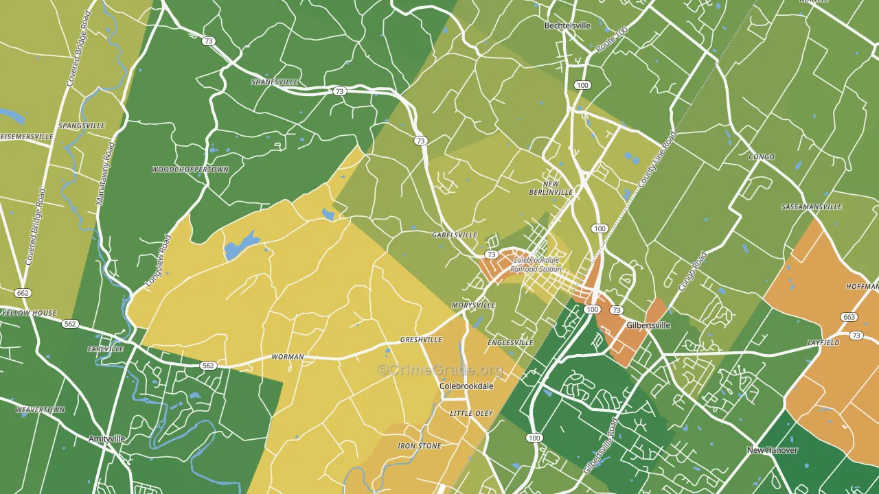 Boyertown, PA Map of Assault Rates
