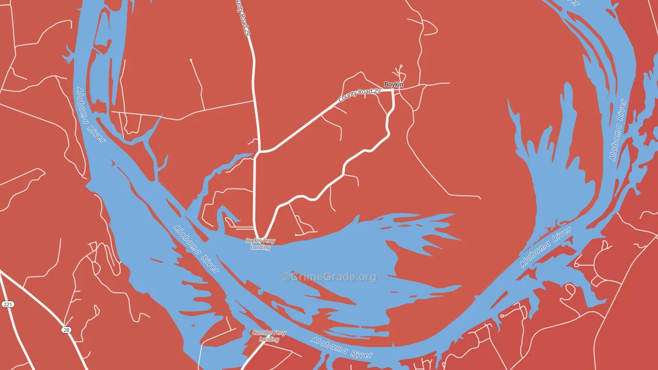 Boykin, AL Map of Assault Rates
