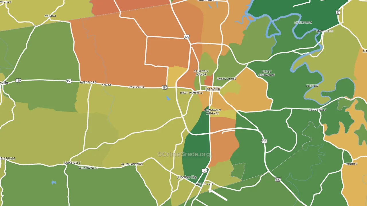 Boyle County, KY Map of Assault Rates