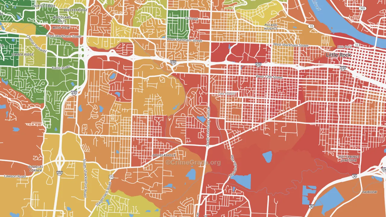 Boyle Park, Little Rock, AR Map of Assault Rates