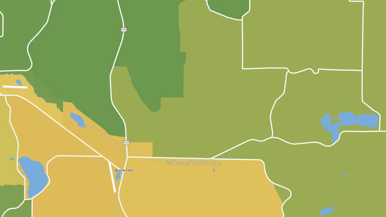 Boyne Falls, MI Map of Assault Rates