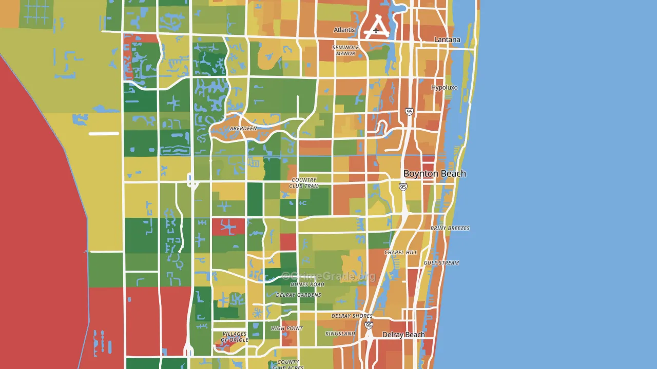 Boynton Beach, FL Map of Assault Rates
