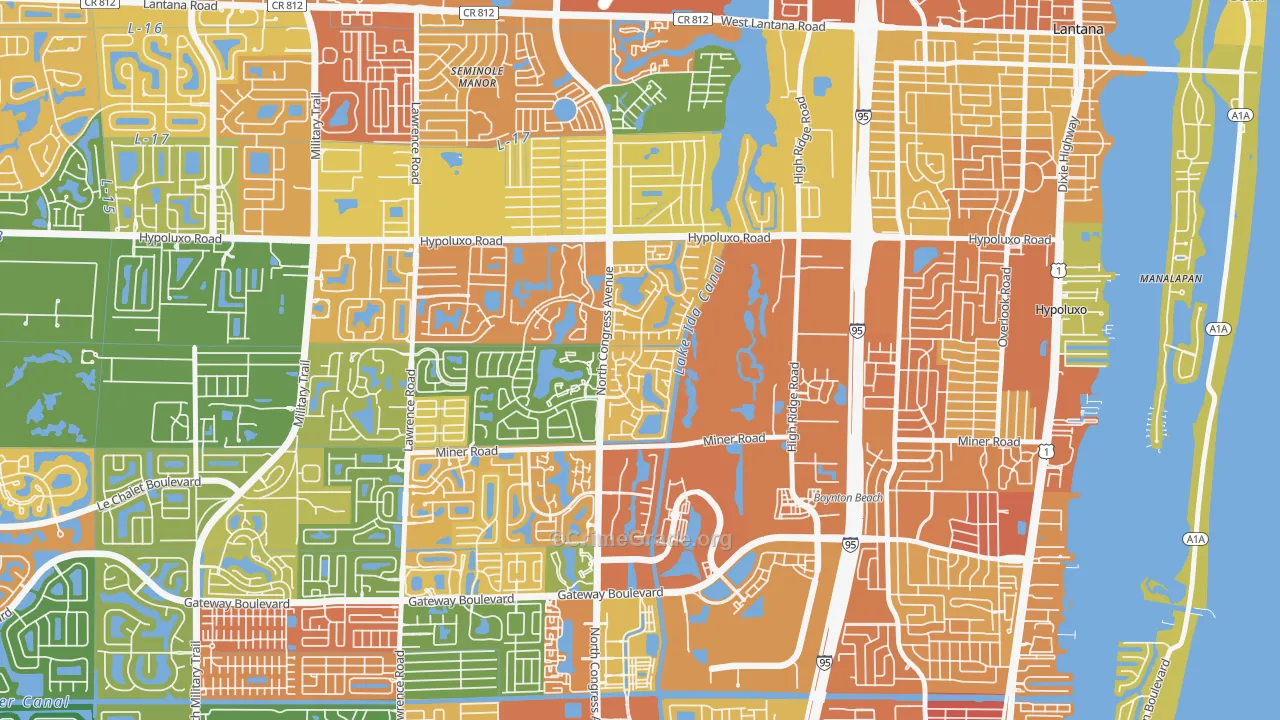 Boynton Lakes Plaza, Boynton Beach, FL Map of Assault Rates