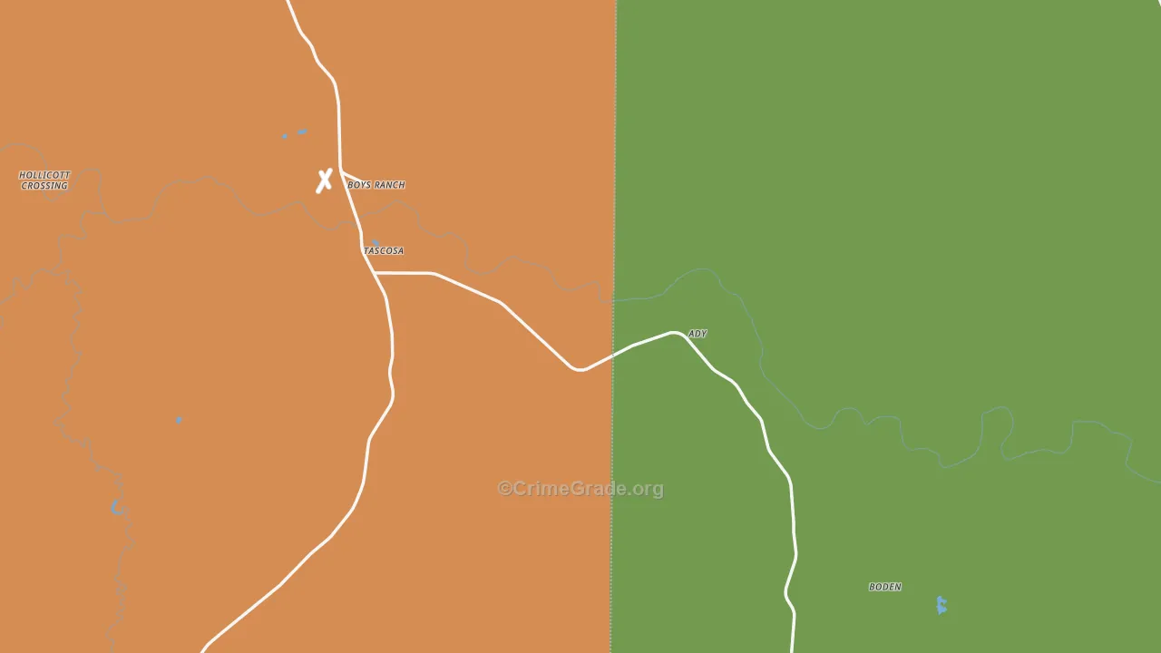 Boys Ranch, TX Map of Assault Rates