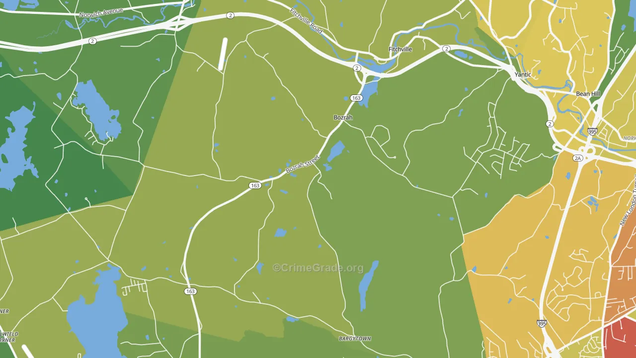 Bozrah, CT Map of Assault Rates