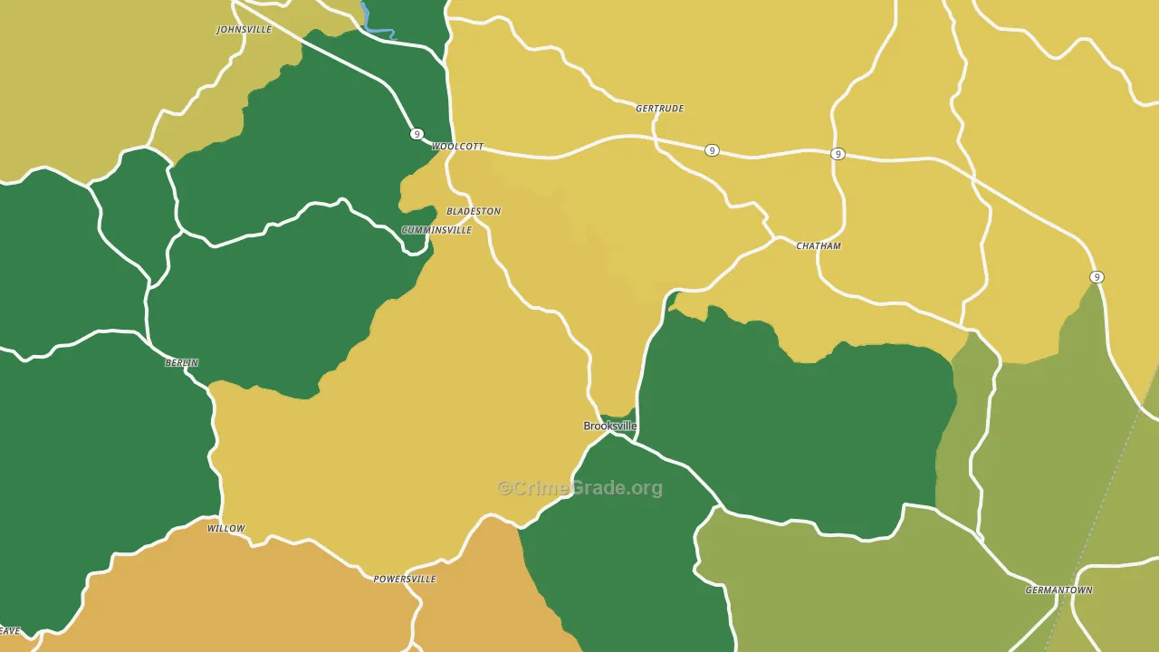 Bracken County, KY Map of Assault Rates