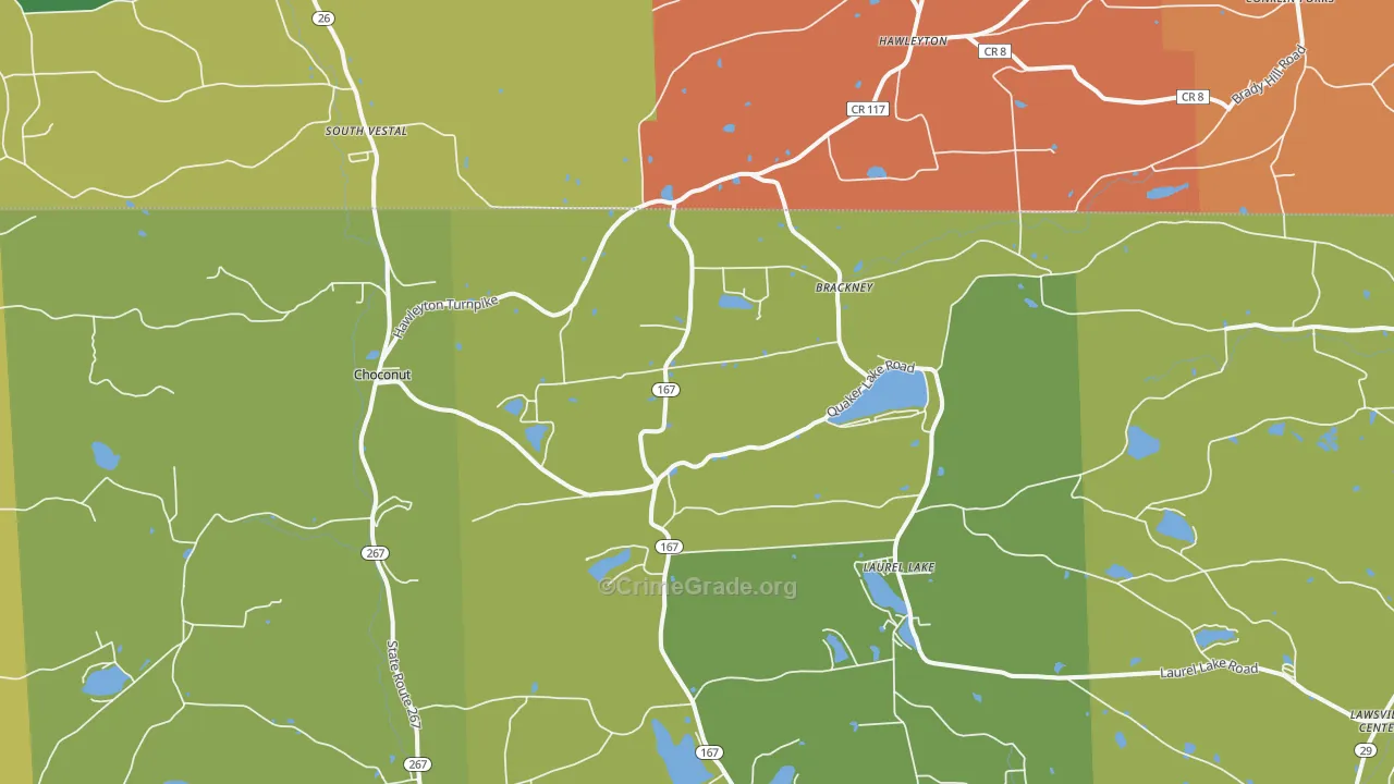 Brackney, PA Map of Assault Rates