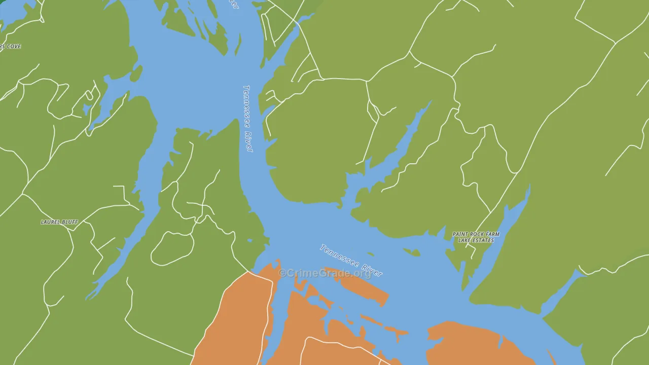 Bradbury, TN Map of Assault Rates