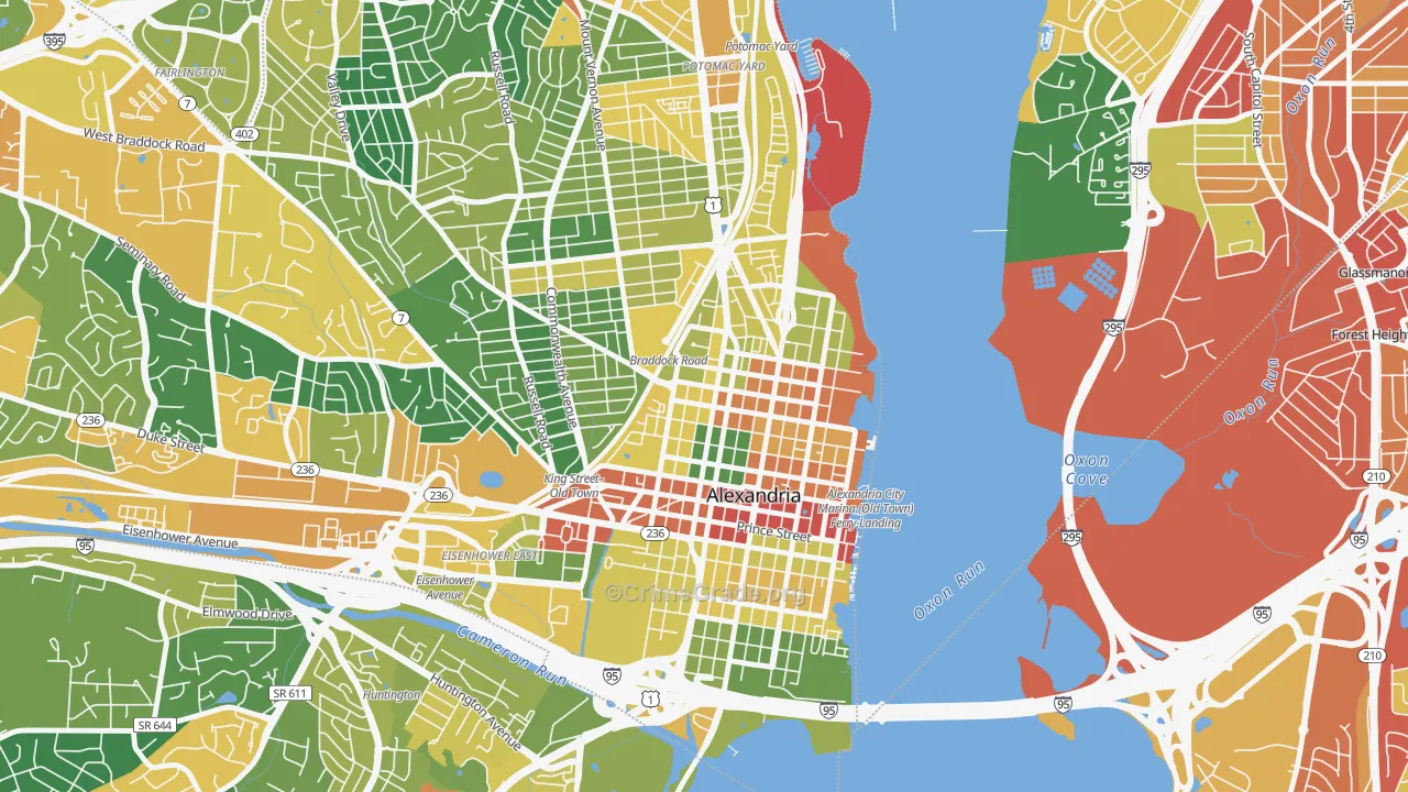 Braddock Road Metro, Alexandria, VA Map of Assault Rates