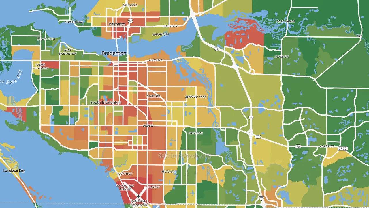 Bradenton, FL Map of Assault Rates
