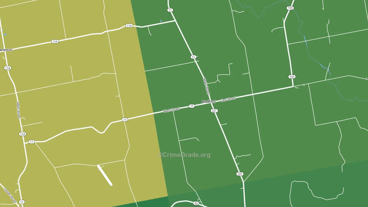 Bradford, ME Map of Assault Rates