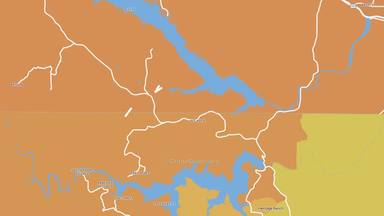 Bradley, CA Map of Assault Rates