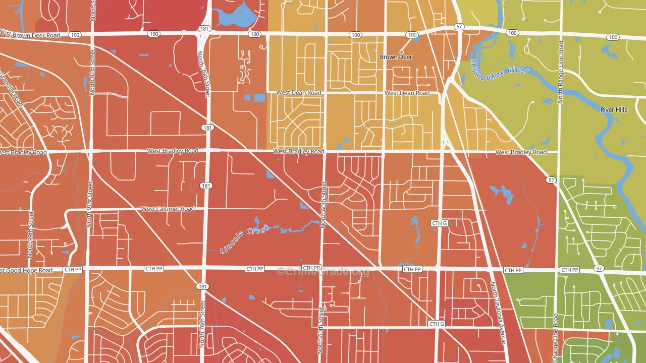 Bradley Estates, Milwaukee, WI Map of Assault Rates