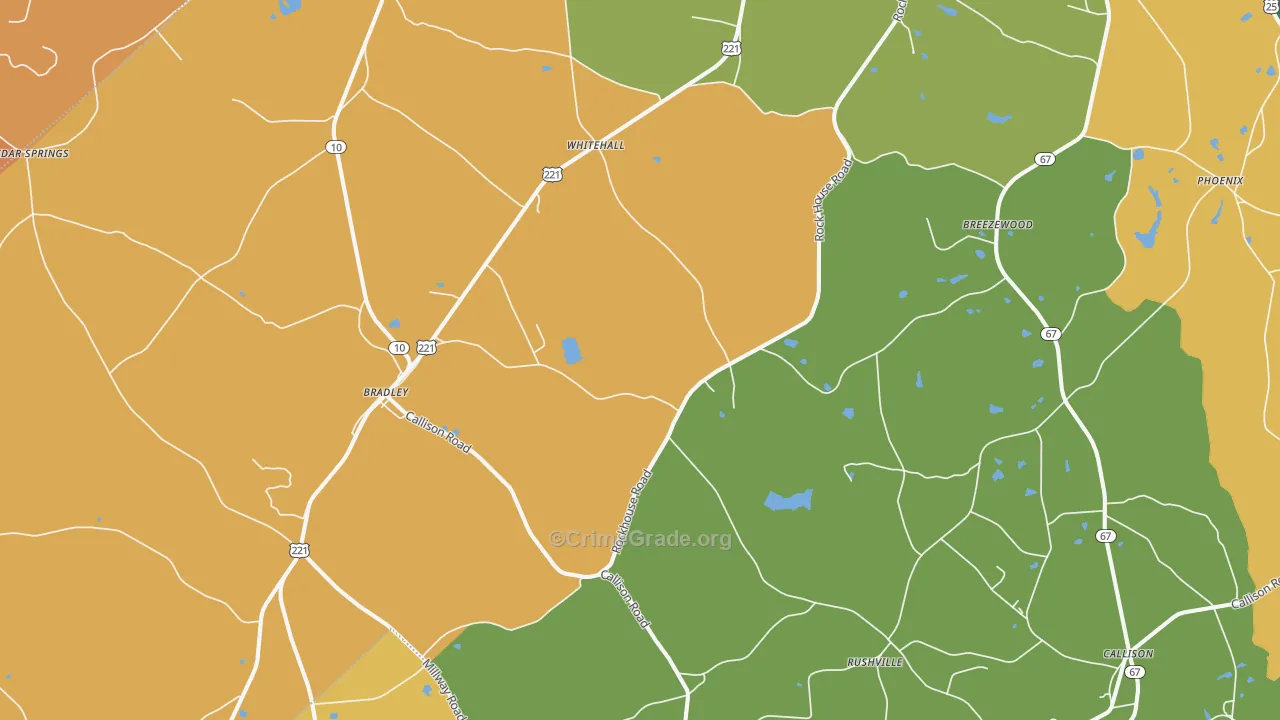Bradley, SC Map of Assault Rates