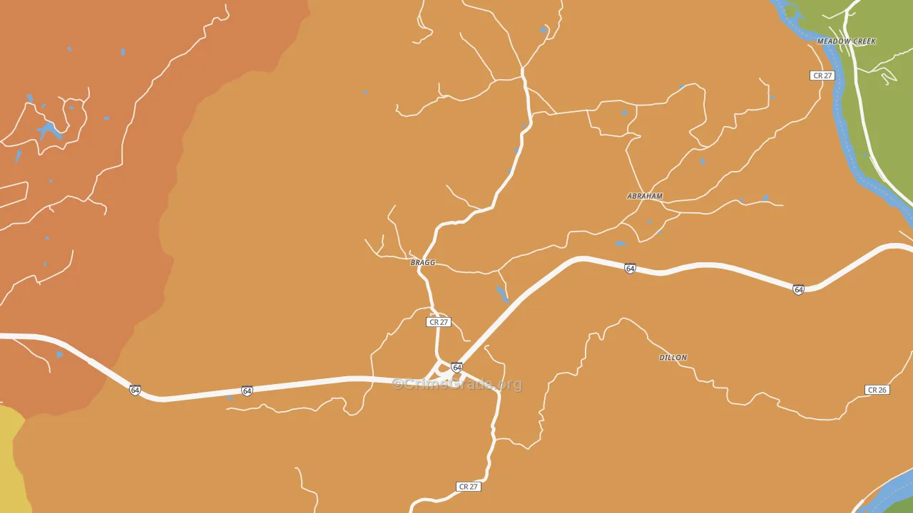 Bragg, WV Map of Assault Rates