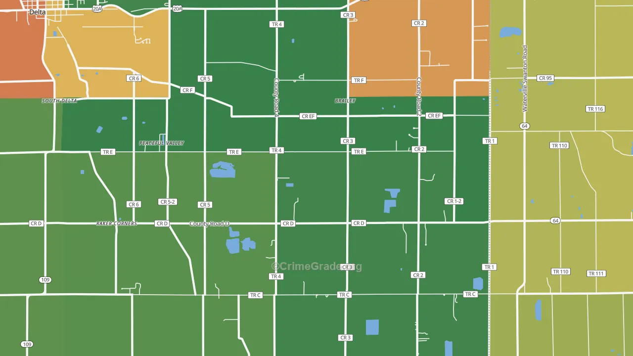 Brailey, OH Map of Assault Rates