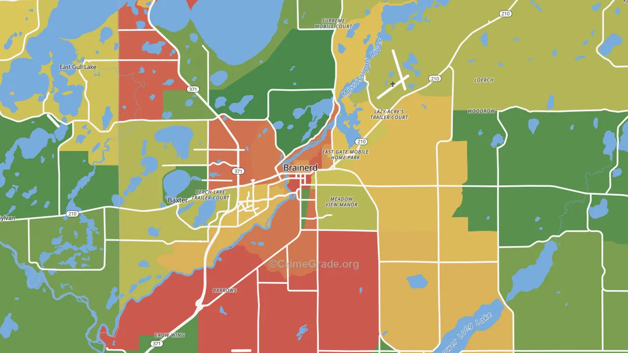 Brainerd, MN Map of Assault Rates