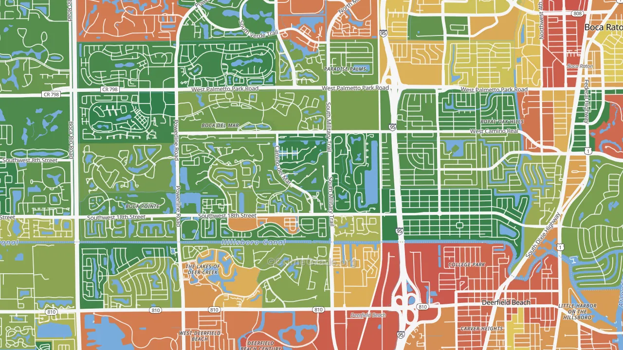 Bramalea, Boca Raton, FL Map of Assault Rates