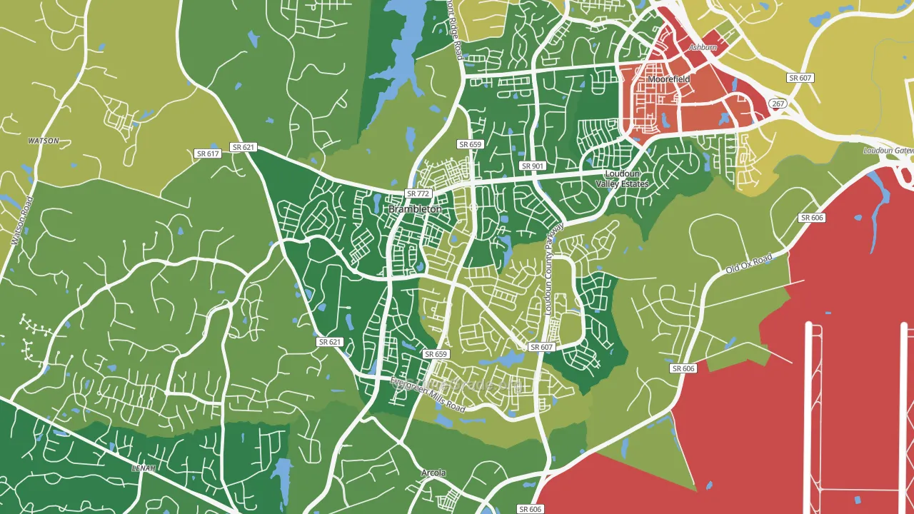 Brambleton, VA Map of Assault Rates