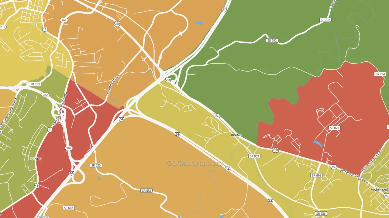 Brand, VA Map of Assault Rates