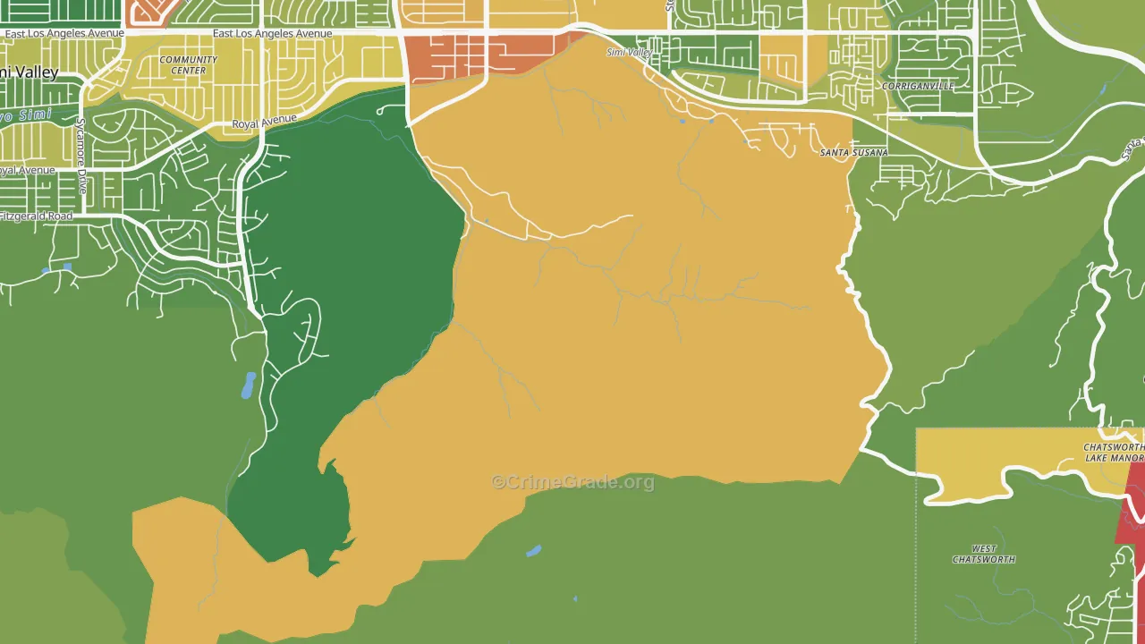 Brandeis, CA Map of Assault Rates