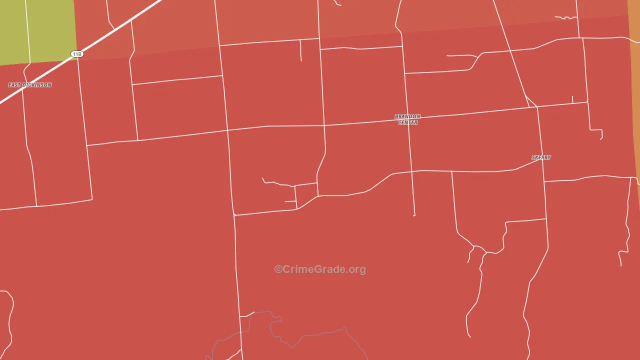 Brandon Center, NY Map of Assault Rates