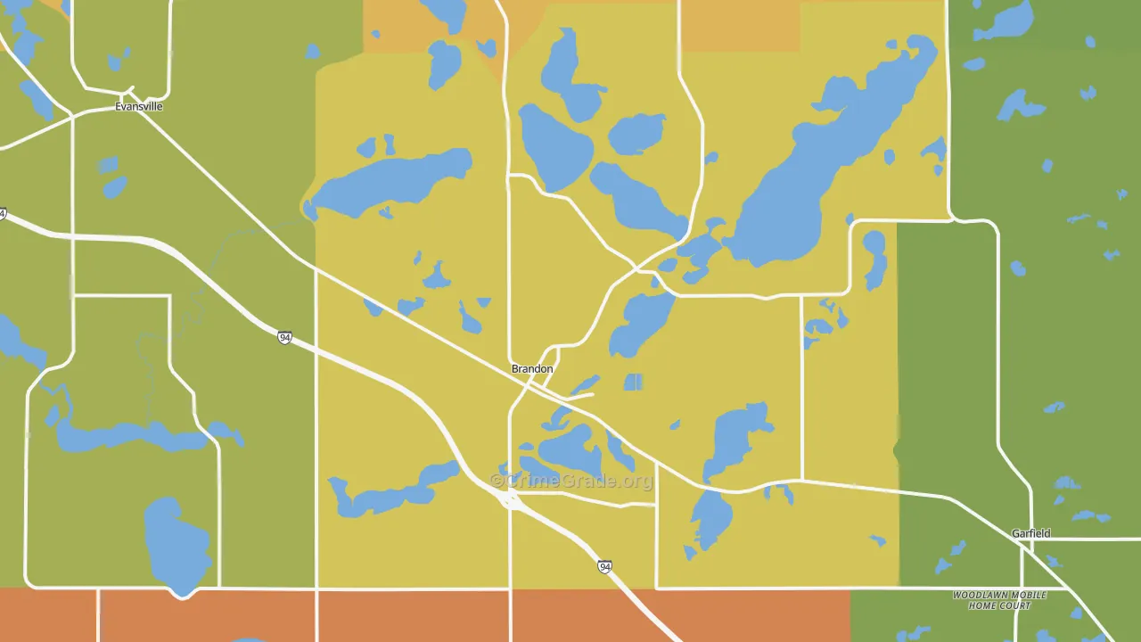 Brandon, MN Map of Assault Rates