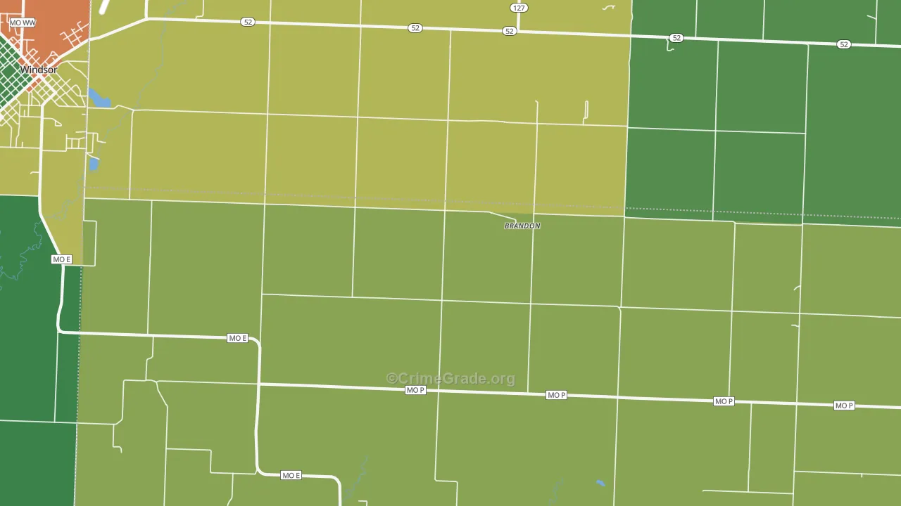 Brandon, MO Map of Assault Rates