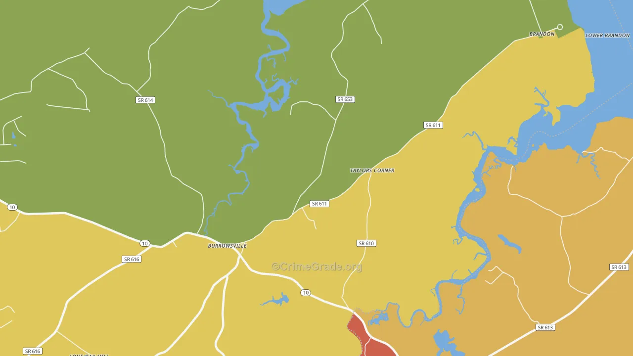Brandon, VA Map of Assault Rates