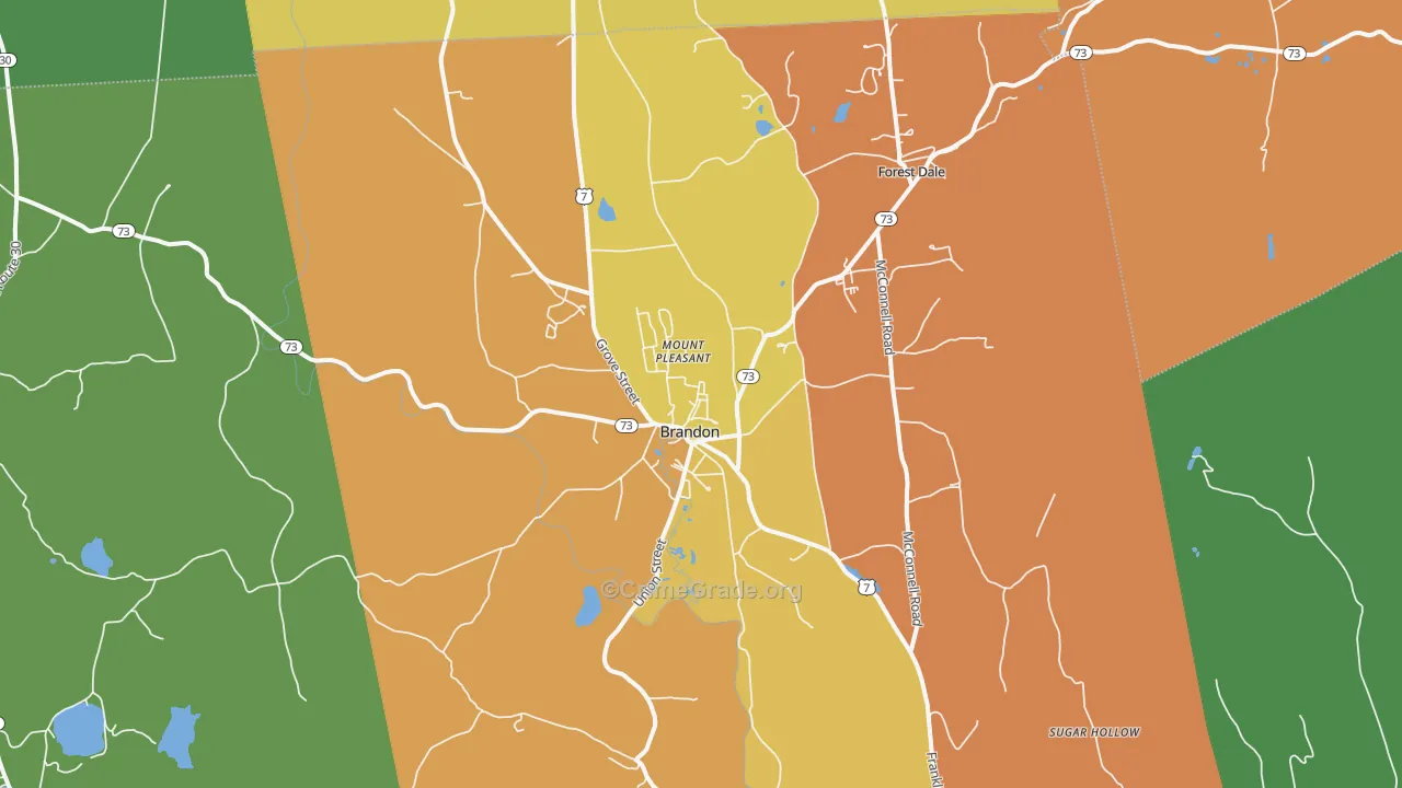 Brandon, VT Map of Assault Rates