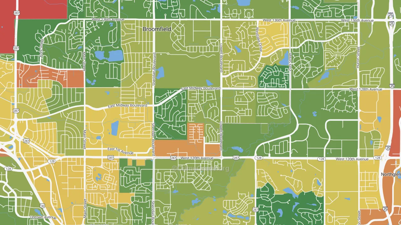 Brandywine, Broomfield, CO Map of Assault Rates