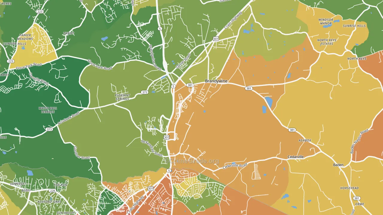 Brandywine, MD Map of Assault Rates