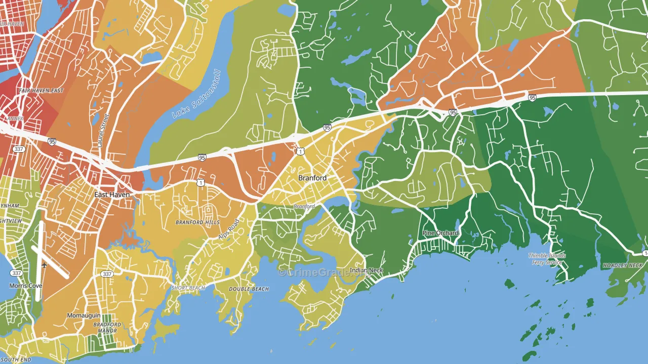 Branford, CT Map of Assault Rates