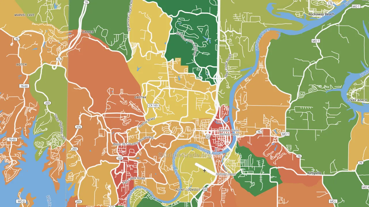 Branson, MO Map of Assault Rates