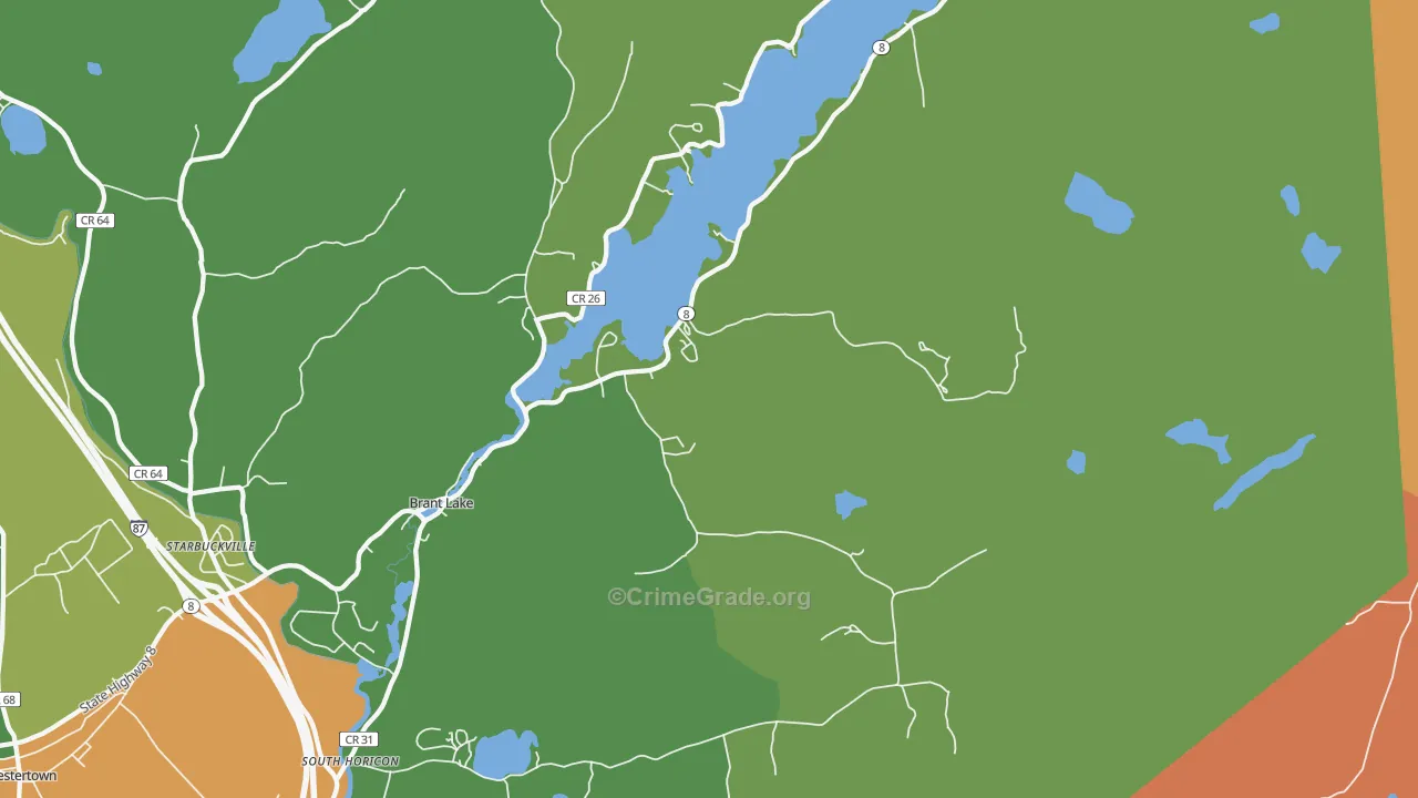 Brant Lake, NY Map of Assault Rates