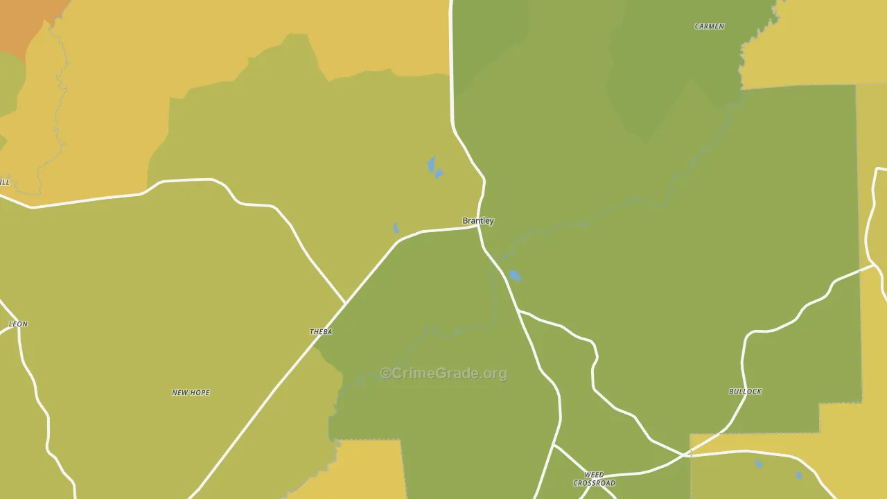 Brantley, AL Map of Assault Rates