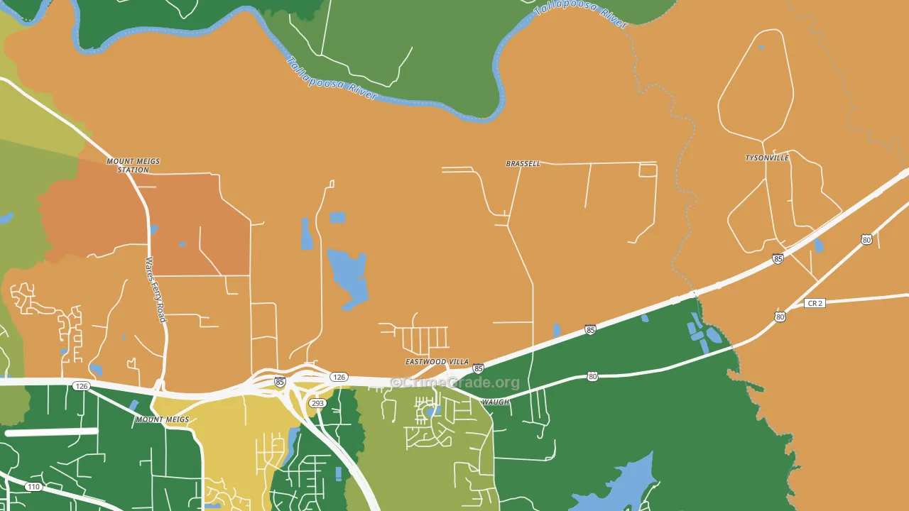 Brassell, AL Map of Assault Rates