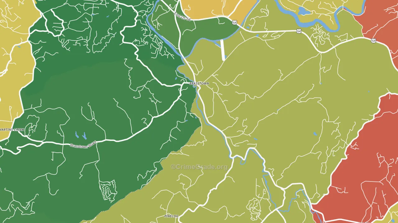 Brasstown, NC Map of Assault Rates