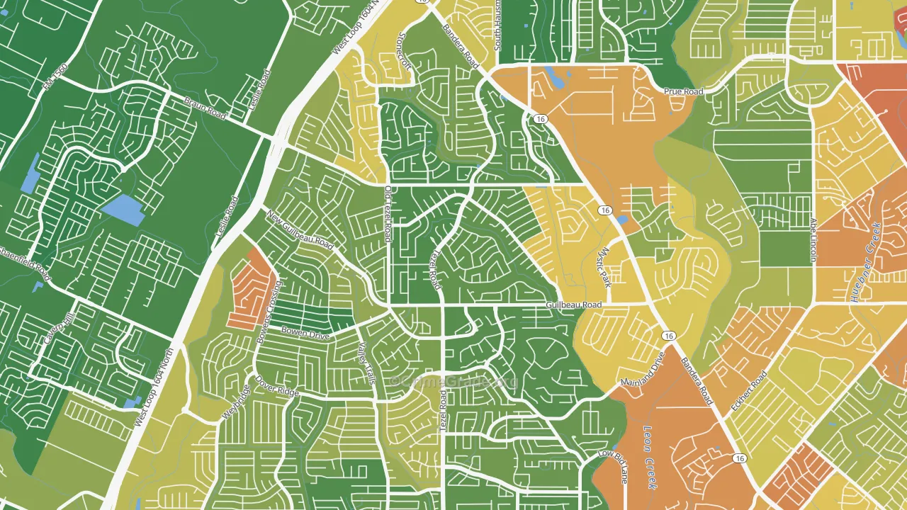 Braun Station West, San Antonio, TX Map of Assault Rates