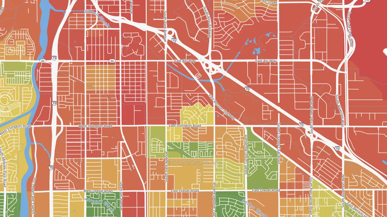Bravo Park Lane, Tucson, AZ Map of Assault Rates