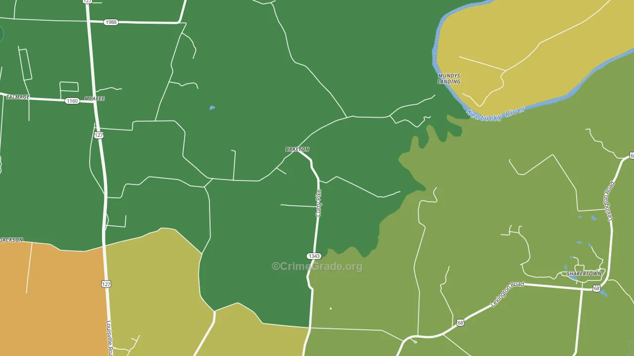 Braxton, KY Map of Assault Rates