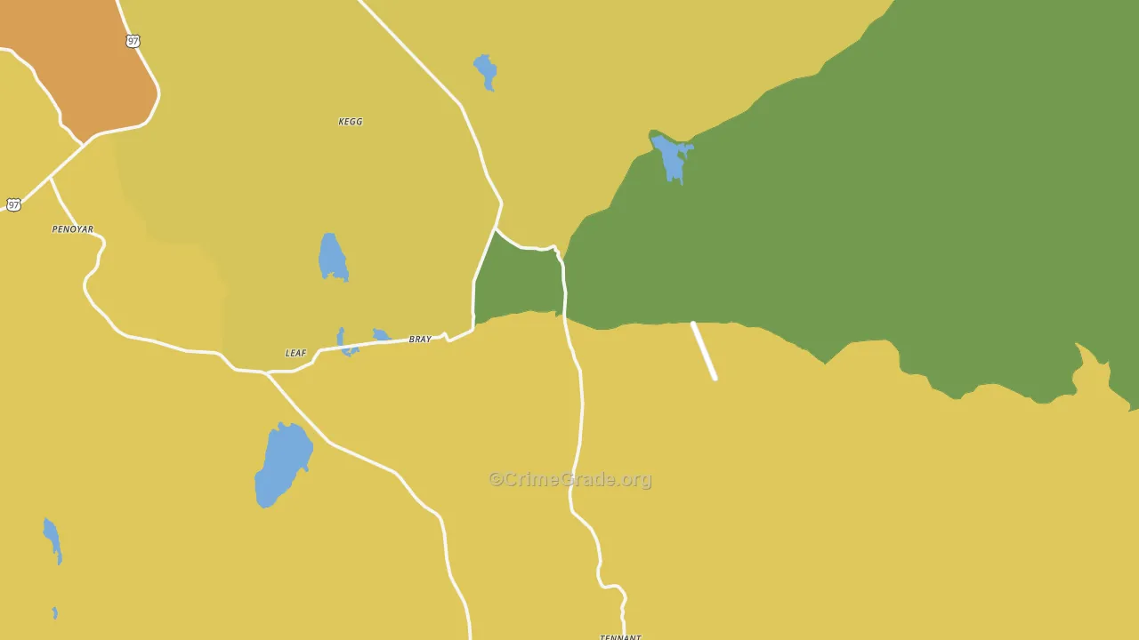 Bray, CA Map of Assault Rates