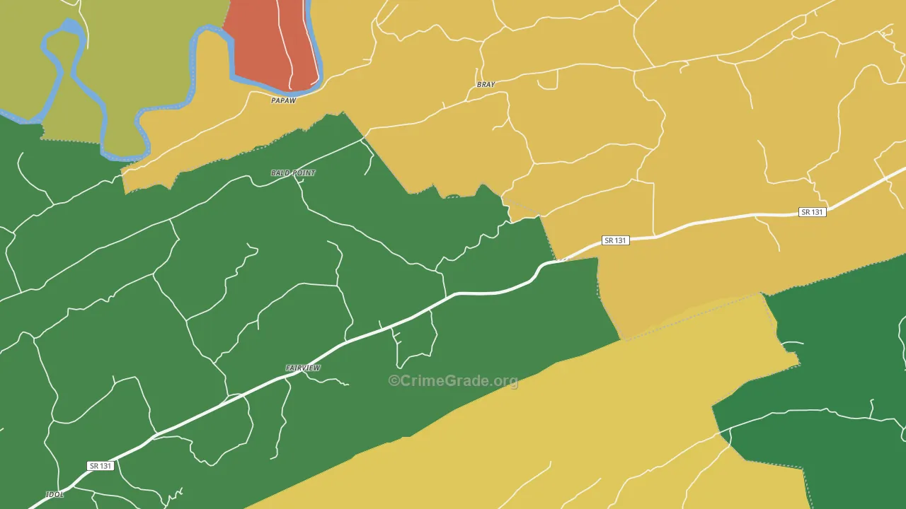 Bray, TN Map of Assault Rates
