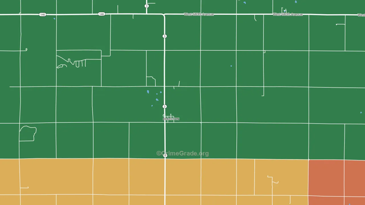Brazilton, KS Map of Assault Rates