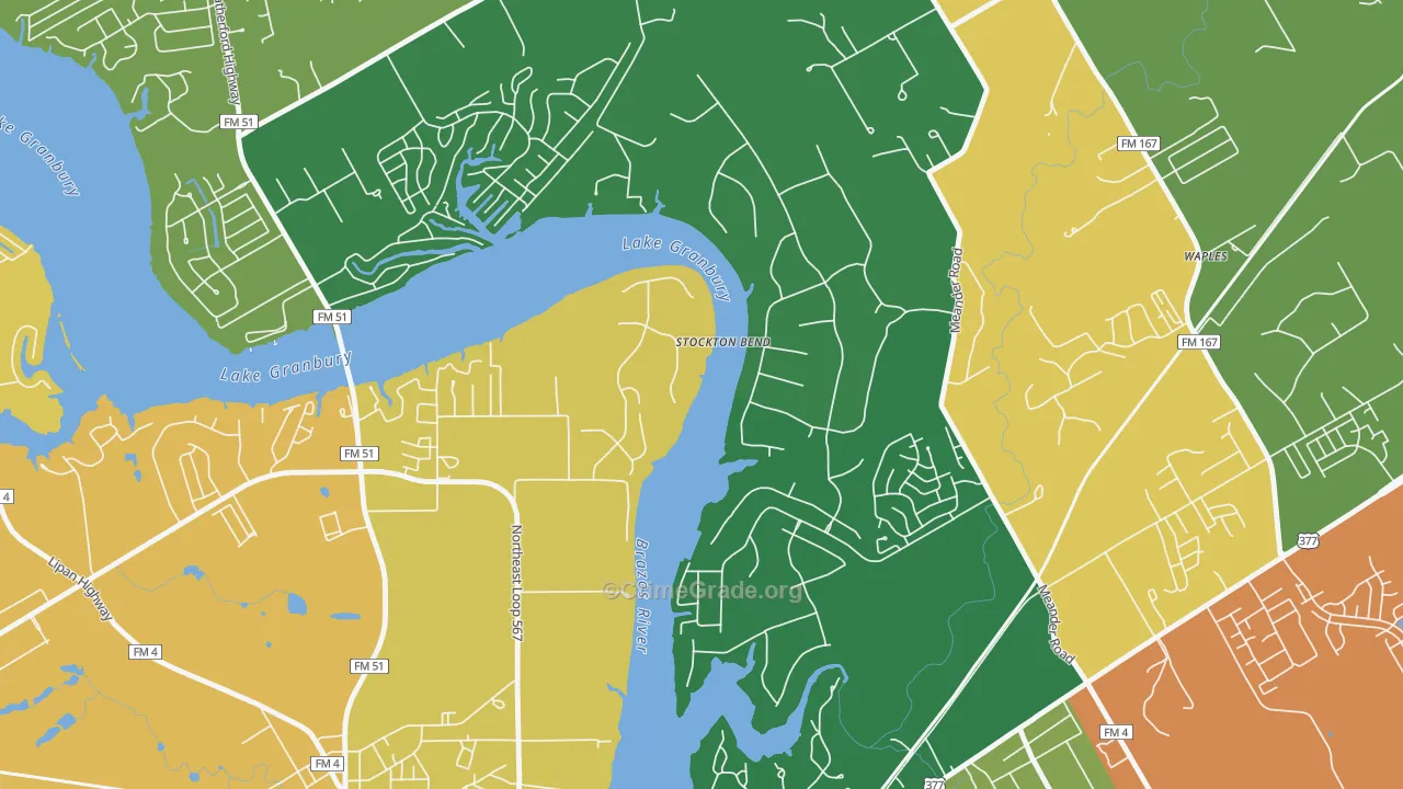 Brazos Bend, TX Map of Assault Rates