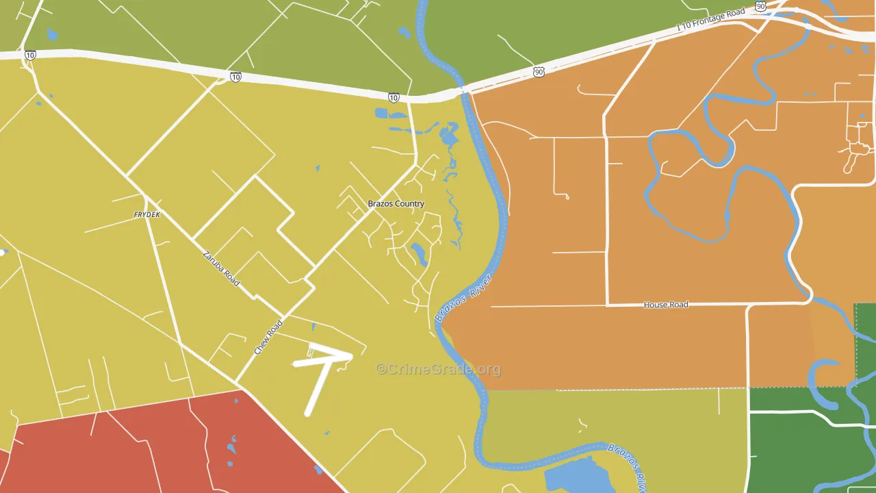 Brazos Country, TX Map of Assault Rates