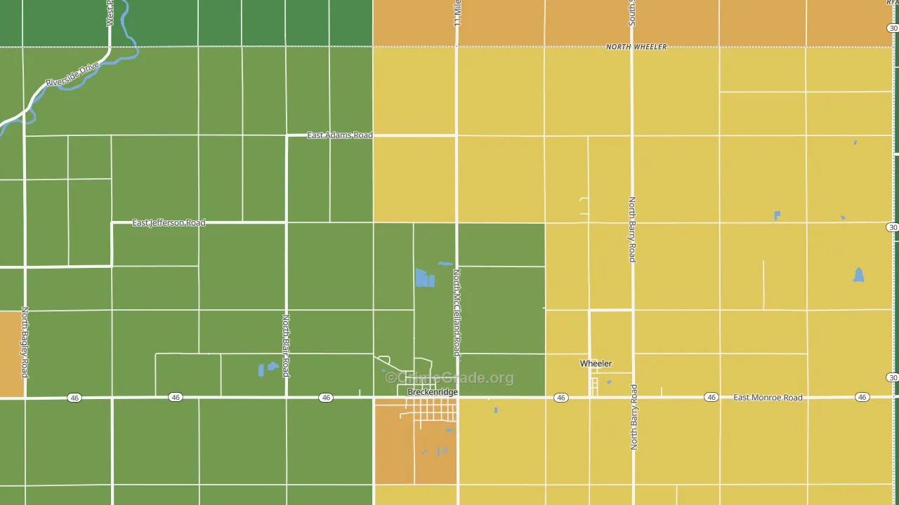 Breckenridge, MI Map of Assault Rates