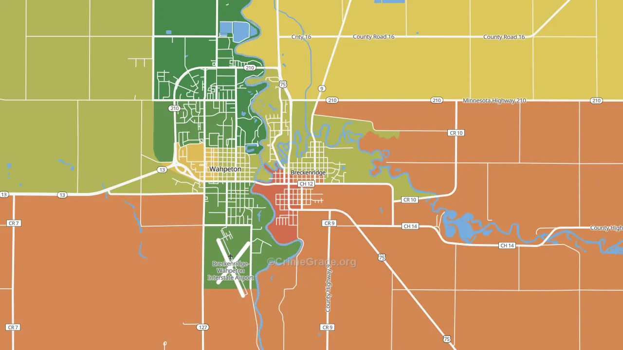 Breckenridge, MN Map of Assault Rates