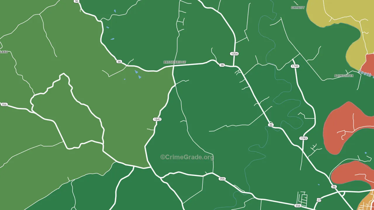 Breckinridge, KY Map of Assault Rates